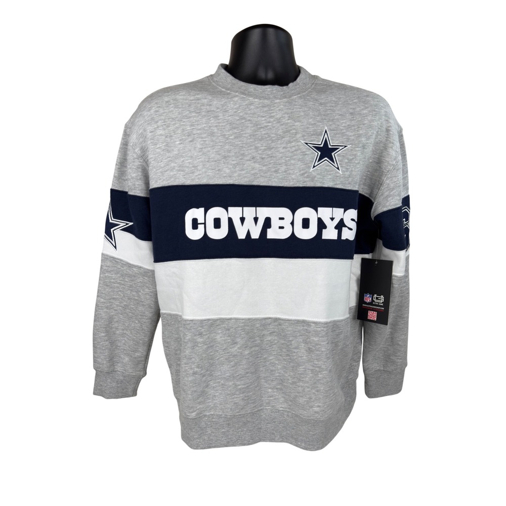 Ultra Game NFL Dallas Cowboys Sweatshirt Mens Medium Grey Colorblock New